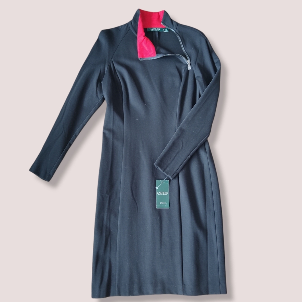 NWT Ralph Lauren Mock Neck Zip Dress